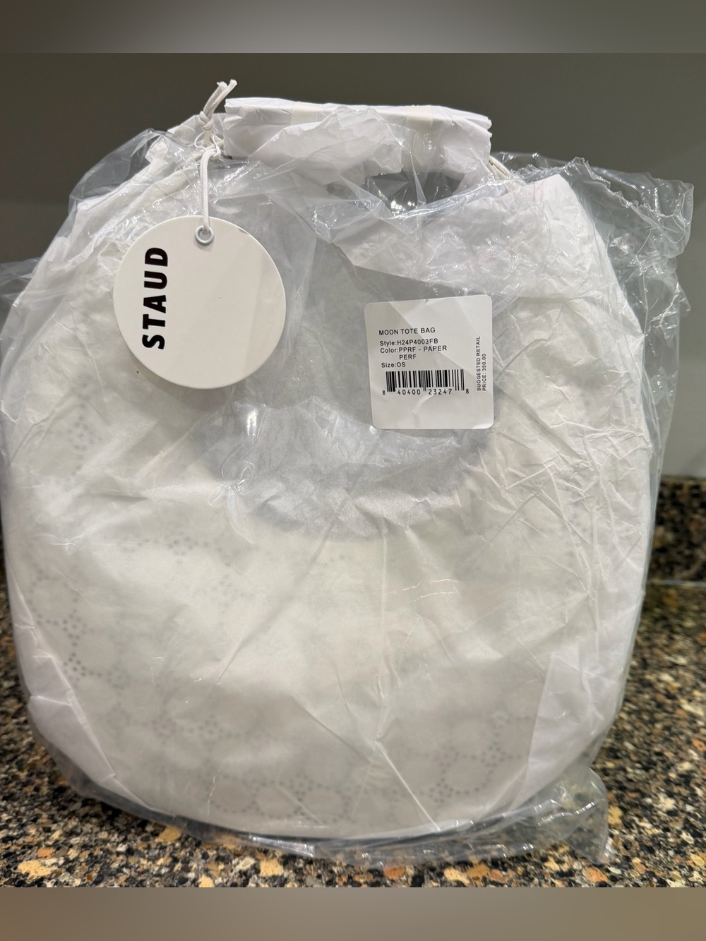 STAUD White Moon Tote Bag white new